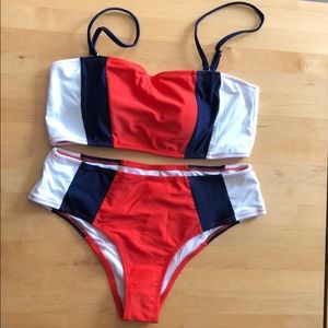 Bandeau bikini - red, white, & blue